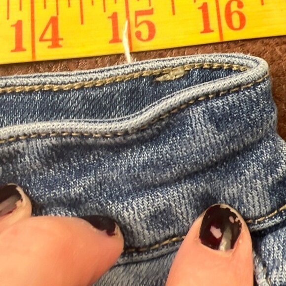 Risen SALT TREE Jeans Mid Rise Straight RDP5302 Distressed Denim Frayed Hem 13 - Picture 4 of 11